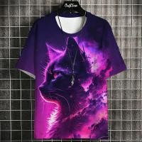 ราคา Samurai Cat เสื้อยืดผู้ชายแฟชั่นญี่ปุ่นแขนสั้นเสื้อยืดขนาดใหญ่ Street สวมใส่สบายๆเสื้อกีฬาชายเสื้อผ้า Tops (22539620811)