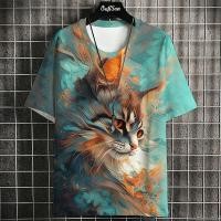 ราคา Samurai Cat เสื้อยืดผู้ชายแฟชั่นญี่ปุ่นแขนสั้นเสื้อยืดขนาดใหญ่ Street สวมใส่สบายๆเสื้อกีฬาชายเสื้อผ้า Tops (22539620774)