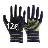 ราคา MonQiQi 12คู่ ถุงมือผ้าเคลือบยาง หนา อย่างดี ถุงมือทําสวน ถุงมือช่าง ถุงมือกันบาด ถุงมือเคลือบยาง ถุงมือยางพารา pu ยางพารา ถุงมือกันบาด (23168769358)