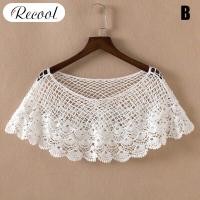 ราคา Recoolผ้าคลุมไหล่ถักโครเชท์สำหรับผู้หญิงเสื้อคลุมไหล่ประดับลูกไม้สไตล์วินเทจแบบสั้นลายฉลุ (5949170067)
