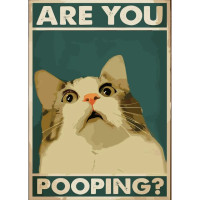 ราคา Vintage Toilet Animals Cat Dog Are You Pooping Funny Bathroom Sign Poster Canvas Painting Wall Art Pictures Home Bathroom Decor (22478697497)
