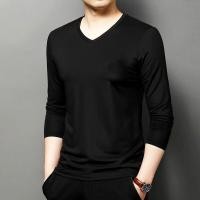 ราคา HUKERTIA เสื้อยืดคอวีสำหรับผู้ชายเสื้อยืดลำลองคอวีคอวีสำหรับผ้าฝ้ายแขนยาวเข้ารูปพอดีธรรมดา (17030317239)