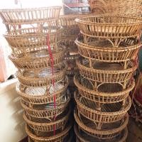 ราคา พานใส่อาหาร หรือขันโตก ถาดใส่อาหาร ไม้หวายสานแท้หวายทรงกลม ขนาด 13 นิ้ว สูง 7 นิ้ว มีพร้อมส่งส่งเร็ว (1828288247)