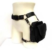 ราคา สไตล์เรโทร PU Mini Square Bag ผู้หญิง Cross Leg Belt Bag Motorcycle Style Side Bag Mid Century Knight Personality Props (22962513562)