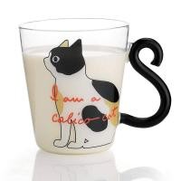 ราคา Creative Cat แก้วกาแฟแก้วน่ารักนมชาน้ําแก้วถ้วย Handle Home KITCHEN Office Drinkware Tumbler ของขวัญ 250ML (23026427824)