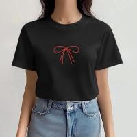 ราคา Closet Crush เสื้อยืดคอกลม แขนสั้น สกรีนลายโบว์กลางเสื้อ สีขาว สีครีม สีดำ สีชมพู (23194588599)