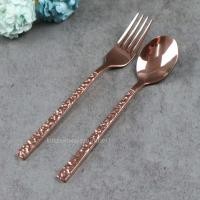 ราคา ช้อนส้อมสแตนเลสสีทองสีโรสโกลด์สีดำสีไทเท ด้ามแบน และด้ามทุบลวดลายหิน สแตนเลสแท้เนื้อหนา (23181740232)