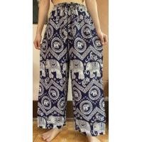 ราคา กางเกงขายาวผู้หญิงแฟชั่น กางเกงลายช้าง กางเกงสาวอวบ สีเขียว Pant Harem Pant Yoga pant Elephant pants Green elephant (18695032256)