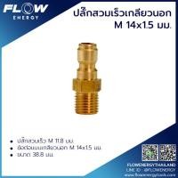 ราคา ปลั๊กสวมเร็วเกียวนอกทองเหลือง M 14X1 5 รหัส CP005 ข้อต่อทองเหลือง สำหรับเข้าสายฝั่งปืน อุปกรณ์ข้อต่อสาย และปืนปั้มแรงดันสูง FLOW ENERGY โฟล (14198260677)