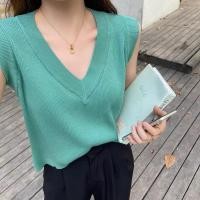ราคา Cici Y2898 เสื้อไหมพรมknitแขนกุดคอวี ดีเทลหน้าสั้นหลังยาว ทรงเบสิคแมตช์ง่าย (16059251023)