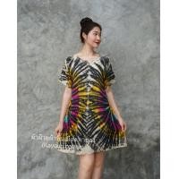 ราคา เดรสสั้น ผ้ามัดย้อม มินิเดรส พริ้วใส่สบาย เดรสมัดย้อม (22794377847)