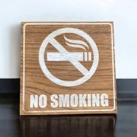 ราคา ป้ายไม้ ป้ายห้ามสูบ No Smoking ป้ายห้ามไม้สักแท้ set1 (22313874725)