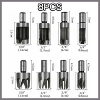 ราคา ดอกเจาะทำเดือยไม้ ดอกเจาะเดือยไม้ ดอกทำเดือยไม้ เดือยตรง เดือยเทเปอร์ ดอกสว่านงานไม้ แบบเดือยตรง ยกชุด Wood dowel drill 8 ดอก 8 ขนาด 6 16 มิล (21747686015)