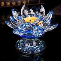ราคา จำหน่ายเชิงเทียนดอกบัวคริสตัลวางลูกแก้วได้5 8cm ของตกแต่งบ้าน ดอกบัวคริสตัลประดับ (18409074630)