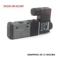 ราคา 3V210 08 Solenoid Valve 3 2 Way Solenoid Valve NC Pneumatic Single Solenoid Valve AC220V AC110V DC12V DC24V 1PC (15875936749)