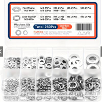 ราคา 260ตัว แหวนอีแปะ M3 M4 M5 M6 M8 M10 M12แหวนรอง แหวนรองสกรู แหวนรองน็อต แหวนกันคลายสกรู น็อต น็อตตัวผู้ น็อตตัวเมีย (23115652009)