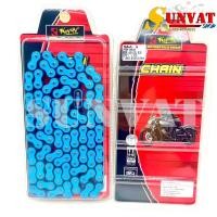 ราคา โซ่สี KRYON เบอร์ 420 106Lและ 420 120L สีแดงสีเขียวสีเหลืองสีทองสีส้มสีฟ้าสีม่วง โซ่สีแต่งมอเตอร์ไซค์ (22752822415)