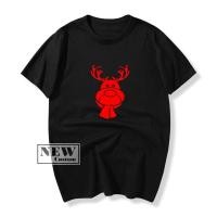 ราคา เสื้อยืด Merry CHRISTMAS เสื้อยืดคริสต์มาสผู้ใหญ่ เสื้อยืด DEER CHRISTMAS (23103477525)
