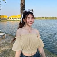 ราคา SpinnyHouse สม็อคปาดไหล่ ครอปแขนสั้น น่ารักรับซัมเมอร์ ใส่เที่ยว ออกงานได้หมดค่า เปิดไหล่แบ๊วๆ รุ่น บับเบิ้ลแขนสั้น (18928029572)