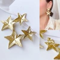 ราคา หนีบเจาะ ต่างหูดาวสีทอง 2 ชั้น แบบหนีบ แป้นสกรู ใส่เนียนเหมือนเจาะหู ไม่หลุดง่าย (23247647898)