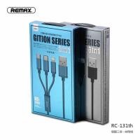 ราคา Remax ของแท้ สายชาร์จ 3in1 รุ่น RC 131TH หัวชาร์จ 3 หัว Micro Type C Lightning (1029494498)