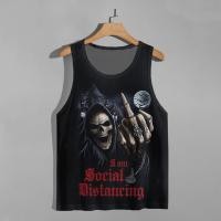 ราคา เสื้อกั๊กแขนกุดผู้ชาย เสื้อยืดวินเทจ เสื้อกีฬาลำลอง เสื้อยืดคอกลมฤดูร้อน เสื้อยืดแขนกุดรูปแบบกะโหลกศีรษะ (22550740815)