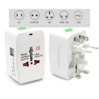 ราคา Universal socket and USB 2 port for travel adapter ปลั๊กที่ใช้ได้ทุกประเทศ ปลั๊กสากล หัวชาร์จใช้ได้ทั่วโลก มีช่องชาร์จUSB by PDCเทียนทะเล (19139619354)