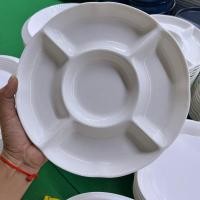 ราคา จานหลุม จานหลุม 5 ช่อง จานผลไม้ จานขนม จานใบใหญ่ ขนาด 9 5 นิ้ว จานชามราคาถูกๆ จานสวยๆ จานกระเบื้อง จานเซรามิคสวยๆ (22770280550)