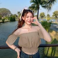 ราคา SpinnyHouse สม็อคปาดไหล่ ครอปแขนสั้น น่ารักรับซัมเมอร์ ใส่เที่ยว ออกงานได้หมดค่า เปิดไหล่แบ๊วๆ รุ่น บับเบิ้ลแขนสั้น (18928029570)