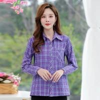 ราคา สินค้าพร้อมส่ง เสื้อเชิ้ตผู้หญิงลายสก๊อต แขนยาวแฟชั่น ระบายอากาศสบาย (21576127563)