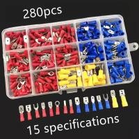 ราคา AKK ขั้วต่อสายไฟหุ้มฉนวนคละ 280 ชิ้น Assorted Crimp Spade Terminal Insulated Electrical Wire Cable Connector Kit Set (18920380791)