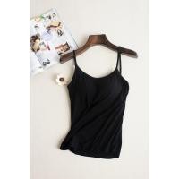 ราคา Suji Studio ฟองน้ำชุดชั้นในเสื้อกล้ามผู้หญิงเส้นสปาเก็ตตี้เสื้อบังทรงพื้นชุดชั้นในสตรี (20771901410)