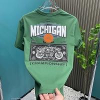 ราคา เสื้อยืดแขนสั้นผู้ชายสำหรับฤดูร้อนเสื้อยืดคอกลมแขนสั้นพิมพ์ลายผ้าฝ้ายแท้ระดับไฮเอนด์แฟชั่นยอดนิยมใส่ช่วงฤดูร้อนสำหรับขี่มอเตอร์ไซค์ (21528281153)