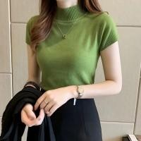 ราคา พร้อมส่ง เสื้อครอปcrop top เสื้อคอเต่าแขนสั้นแบบใหม่ที่เข้าได้กับเสื้อผ้าฤดูร้อน กระชับเอวให้ดูบางเบาและเซ็กซี่สีพื้น เสื้อยืดผญสวยๆ ใส่สบาย มี4สี แฟชั่นผู้หญิง (21789138823)