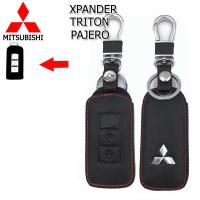 ราคา ปลอกกุญแจรีโมทรถยนต์มิตซูบิชิ Mitsubishi Xpander Triton Pajero เคสหนังแท้หุ้มรีโมทรถยนต์กันรอย ซองหนังแท้ใส่กุญแจกันกระแทก สีดำด้ายแดง (17068177884)