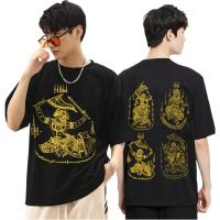 ราคา เสื้อยืดลายยันต์ 4มหายันต์หนุมาน เสื้อลายไทย เสื้อลายยักษ์ หนุมาน ผ้าcotton com32อย่างดี สกรีนหน้าหลัง ราคาถูก (22140686061)