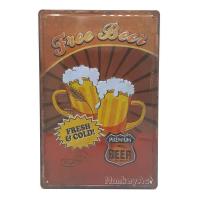ราคา ป้ายสังกะสีวินเทจ เบียร์ Beer ตกแต่งบ้าน ร้านอาหาร ปั๊มนูน (366886873)