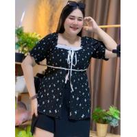 ราคา เสื้อสาวอวบ ร้าน ปอแฟชั่นสาวอวบ อก38 44ยาว25 ผ้าท๊อฟฟี่สวยมาก ทรงสวยตัวยาว รุ่น ริบบิ้นผ้าท๊อฟฟี่ลายโบว์ (22474945612)