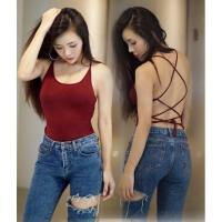 ราคา J k vintage shop A 20 สายเดี่ยวไขว้หลัง ผูกเองได้จ้า นางแบบใส่ในค้าจริง ผ้าเรย่อนเนื้อดีมากกก (14787234373)