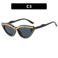 ราคา Bros Woo Hip Hop Diamond Cat Eye Sunglasses Western Fashion Luxury Shades For Women (20590645866)