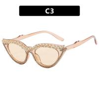 ราคา Bros Woo Hip Hop Diamond Cat Eye Sunglasses Western Fashion Luxury Shades For Women (20590645868)