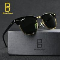 ราคา Bruno Dunn โลหะหรูหราผู้ชายผู้หญิง Retro ออกแบบแบรนด์แว่นตากันแดดแฟชั่นแว่นตากันแดดหญิงรอบแว่นตากันแดดวินเทจ 3016 กรอบสีดำเลนส์สีเขียวเข้ม (3817546813)