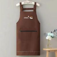 ราคา ผ้ากันเปื้อนกระเป๋ามีซิป ผ้ากันน้ำ Cooking Apronผ้ากันเปื้อนกันน้ำ กระเป๋าหน้ามีซิป พร้อมผ้าเช็ดมือ ผ้ากันเปื้อน (14296533925)