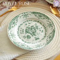 ราคา Violet Flamingo จานเซรามิครุ่น Royal Rose จานขนมขนาด 8 นิ้ว ลายกุหลาบ มี 3 สี จานสไตล์ยุโรป เข้าไมโครเวฟได้ (19223690471)