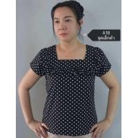 ราคา เสื้อคอเหลี่ยม คอระบาย แขนกลีบบัว ผ้าไหมอิตาลี อก36 50 (22752506132)