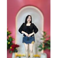 ราคา เสื้อสาวอวบร้านแป้งแฟชั่น อก38 46 ยาว19 แขนยาว20 รอบแขน18 24นิ้ว ผ้าร่อง รุ่นเย็บติดแขนยาว (23052694858)