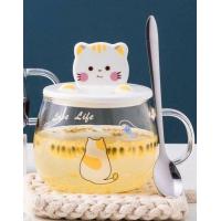 ราคา แก้วใส แก้วการ์ตูนแมว แก้วแบบมีหูจับ แก้วน้ำพร้อมฝาปิด แก้วน้ำน่ารักๆ (11950259881)