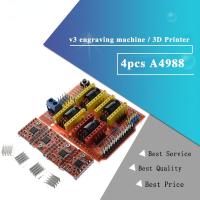 ราคา cnc shield v3 engraving machine 3D Printer 4pcs A4988 driver expansion board for Arduino (22620583748)