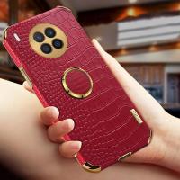 ราคา กรณีโทรศัพท์สำหรับหัวเว่ย Nova 8i เกียรติ50 Lite ปลอกแหวนยึดหรูหราจระเข้หนังแบบ Soft TPU กันกระแทกปกหลัง N8 (15538978475)