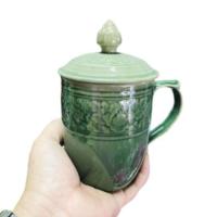 ราคา แก้วมัคลายไทยดอกพุดตาน แก้วกาแฟ แก้วน้ำ แแก้วเซรามิคฝาปิด แก้วเครื่องดื่ม หรูหราสไตล์ล้านนา แก้วสวยๆ แก้วชา แก้ววินเทจ แก้วราคาถูก (21388716755)